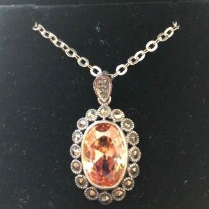 Marcasite and Citrine (?) necklace